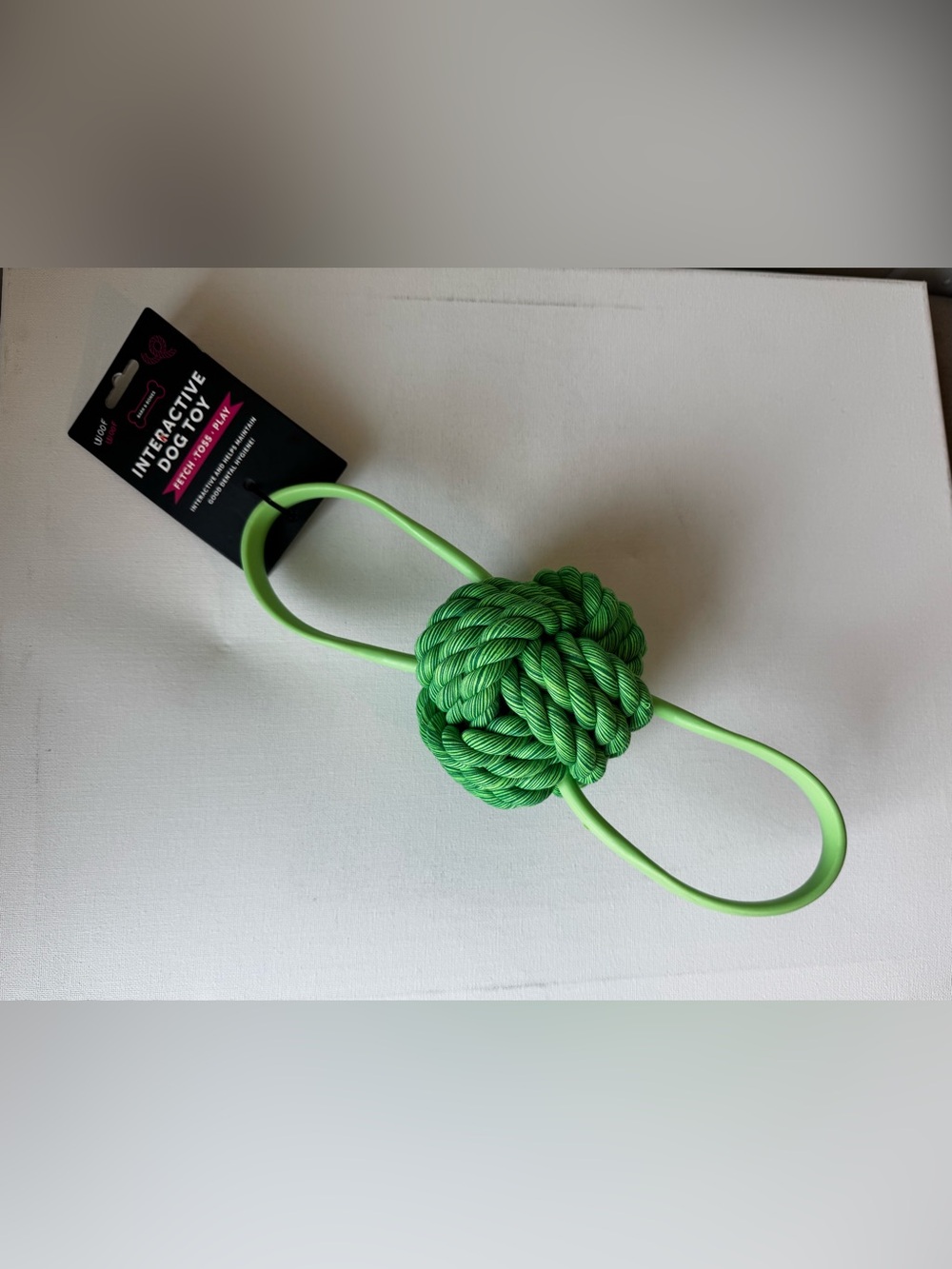 Interactive Dog Toy Rope Tug . Toss. Fetch- Green